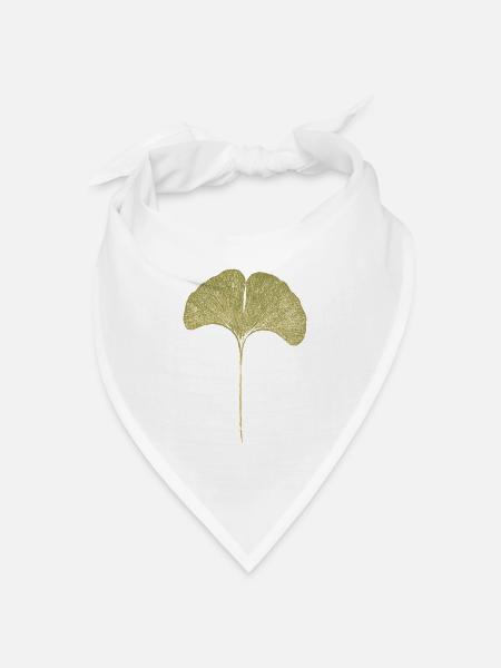 Gingko Blatt - Bandana Dreieckstuch - Weiß