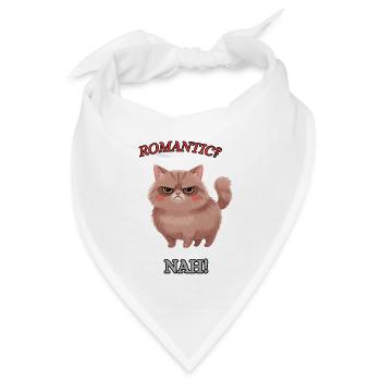 Die Null-Bock-Katze - Bandana Dreieckstuch - Weiß - Vorne