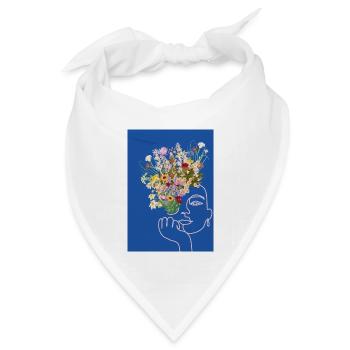 Blumenfrau - Bandana Dreieckstuch - Weiß - Vorne
