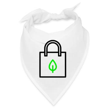  Stoffbeutel Tasche Blatt - Bandana Dreieckstuch - Weiß - Vorne