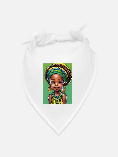Frofarbige Prinzessin mit Turban - Bandana Dreieckstuch - Weiß