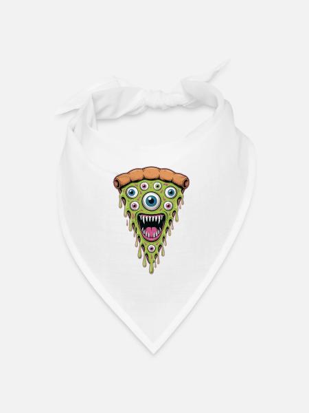 Drippy Eye Pizza Monster - Bandana Dreieckstuch - Weiß