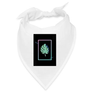 Monstera Neon Frame - Bandana Dreieckstuch - Weiß - Vorne