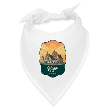 Riga Haus der Schwarzkopf-Vintage Abzeichen - Bandana Dreieckstuch - Weiß - Vorne