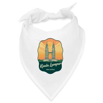 Kuala Lumpur Petronas Towers Retro-Abzeichen - Bandana Dreieckstuch - Weiß - Vorne