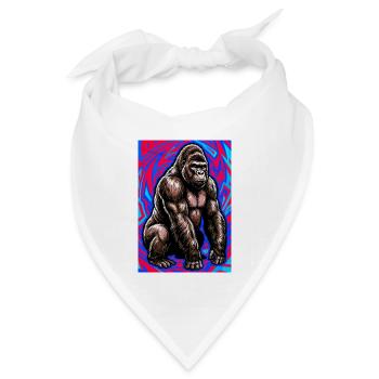 Gorilla - Bandana Dreieckstuch - Weiß - Vorne