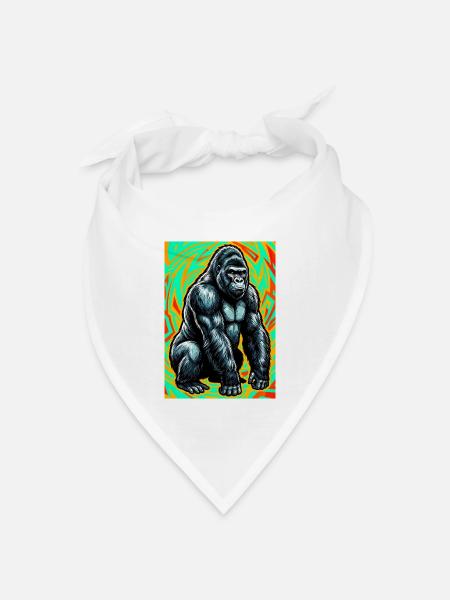 Gorilla - Bandana Dreieckstuch - Weiß