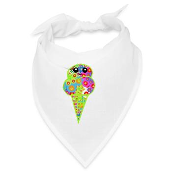 Retro Eis Vintage Kinder Kind 60er  - Bandana Dreieckstuch - Weiß - Vorne
