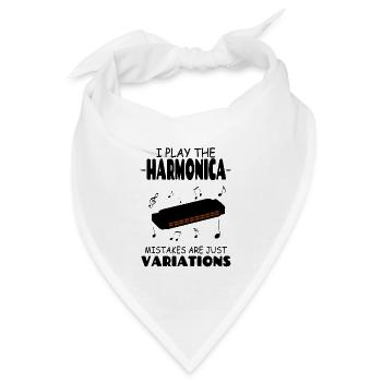 Ich spiele Die Mundharmonika-Fehler sind nur Variationen - Bandana Dreieckstuch - Weiß - Vorne