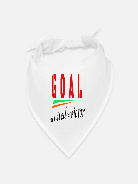 GOAL Fußballlogo mit Torbogen - Bandana Dreieckstuch - Weiß