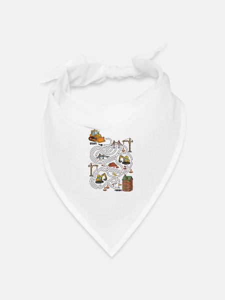 Bau-Labyrinth-Abenteuer - Bandana Dreieckstuch - Weiß
