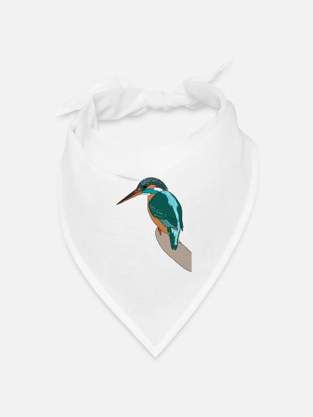 Eisvogel - Bandana Dreieckstuch - Weiß