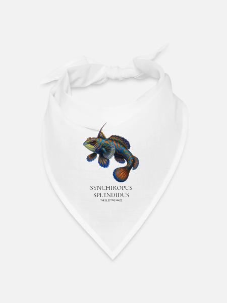 Mandarinfisch-T-Shirt, Synchiropus splendidus - Bandana Dreieckstuch - Weiß