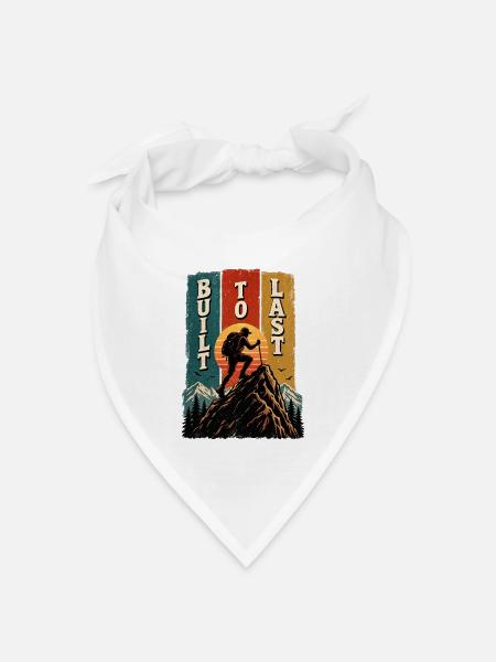 Built to Last Hiking Vintage Retro Mountain Shirts - Bandana Dreieckstuch - Weiß