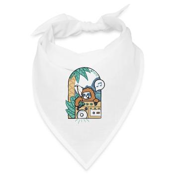 Faulheit pumpt Fettschläge an der Küste - Bandana Dreieckstuch - Weiß - Vorne