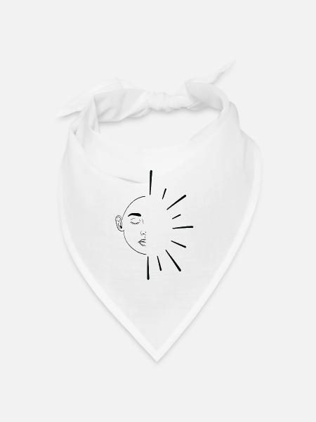 Liniensonne Gesichts-Sonnenburst - Bandana Dreieckstuch - Weiß