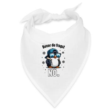 Pingu mit Hoodie und NÖ - Bandana Dreieckstuch - Weiß - Vorne