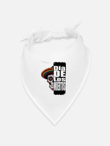 Dia de los Muertos - Bandana Dreieckstuch - Weiß