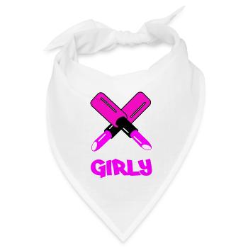 GIRLY Neon Cutout Typography - Bandana Dreieckstuch - Weiß - Vorne