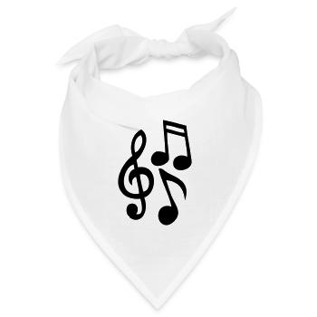 Musiknoten - Bandana Dreieckstuch - Weiß - Vorne