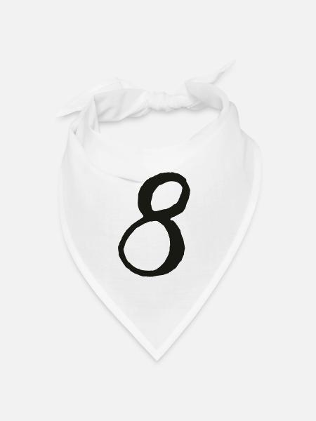 zahl_mam_8 - Bandana Dreieckstuch - Weiß