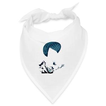 Action pur! Gleitschirmflieger in den Wolken - Bandana Dreieckstuch - Weiß - Vorne