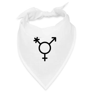 Transgender - Symbol für transsexuelle - Bandana Dreieckstuch - Weiß - Vorne
