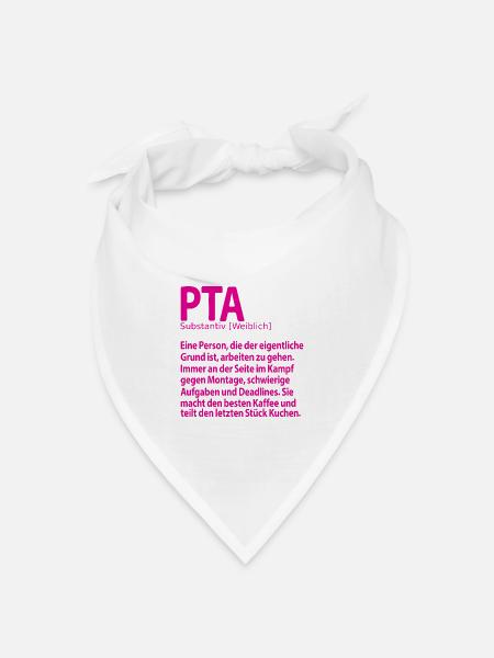PTA Abschiedgeschenk Danke Abschied Kollegin - Bandana Dreieckstuch - Weiß