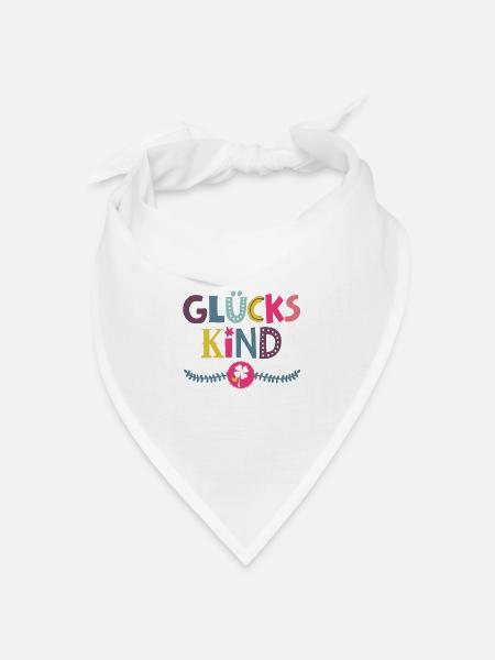 Glückskind - Bandana Dreieckstuch - Weiß