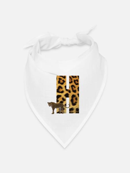 leopard h - Bandana Dreieckstuch - Weiß