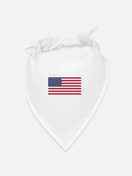 USA Flagge für Amerikaner und USA Fans - Bandana Dreieckstuch - Weiß