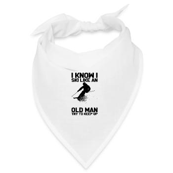 I know i Ski like an Old Man Skifahrer Geschenk - Bandana Dreieckstuch - Weiß - Vorne