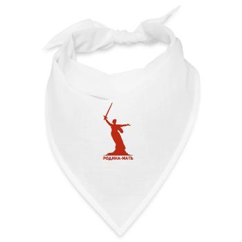 Mutter Heimat Statue Russland Russisch Geschenk - Bandana Dreieckstuch - Weiß - Vorne