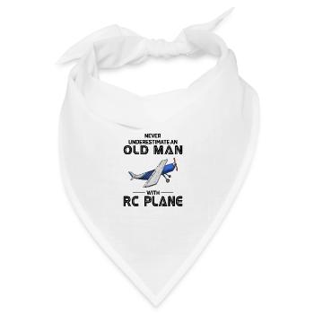 RC ModellFlugzeuge Flugzeug Opa Väter Tag Geschenk - Bandana Dreieckstuch - Weiß - Vorne