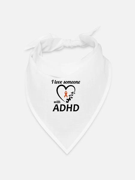 ADHS-Bewusstsein - Bandana Dreieckstuch - Weiß