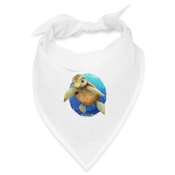 Die Meeresschildkröte, Mira das Meermädchen - Bandana Dreieckstuch - Weiß - Vorne