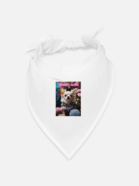 Chihuahua Time To Shine - Bandana Dreieckstuch - Weiß