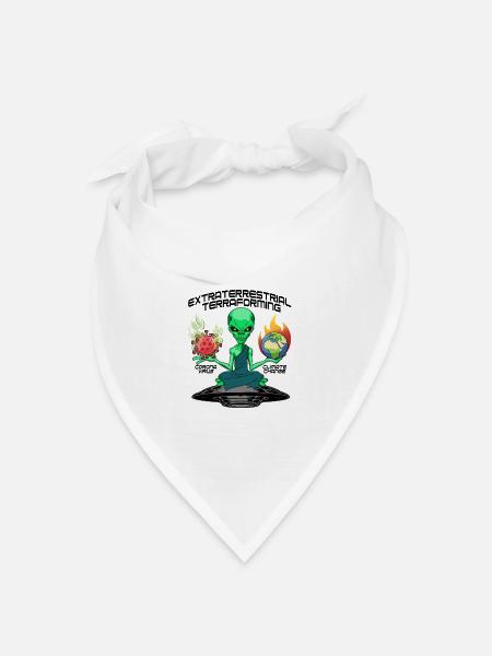 Alien Extraterrestrial Terraforming Invasion - Bandana Dreieckstuch - Weiß