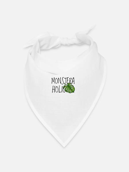 Monsteraholic | Fensterblatt Monstera Plfanze - Bandana Dreieckstuch - Weiß