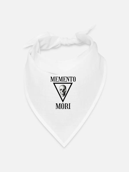 Memento Mori | Totenkopf Stoische Philosophie - Bandana Dreieckstuch - Weiß