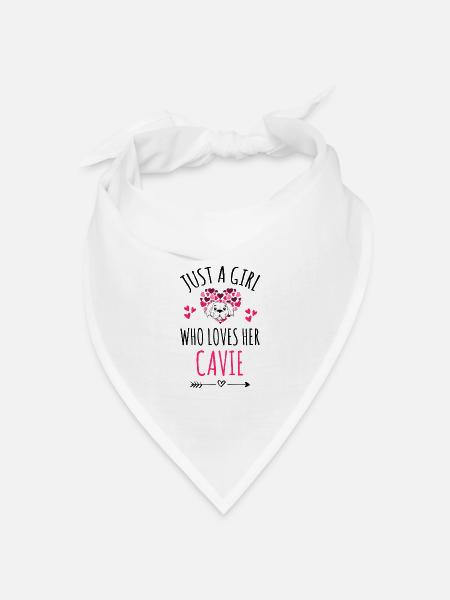 Cavie Mädchen | Cavalier King Charles Spaniel - Bandana Dreieckstuch - Weiß