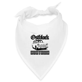Trabi Trabbi Ostblock Customs DDR Auto - Bandana Dreieckstuch - Weiß - Vorne