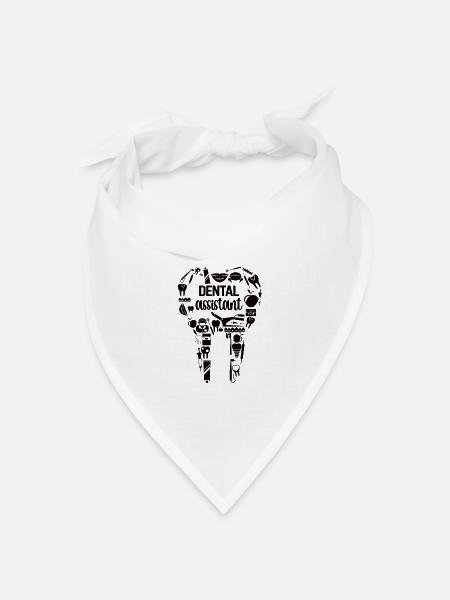 Zahnarzthelferin Zahnärztliche Assistentin - Bandana Dreieckstuch - Weiß