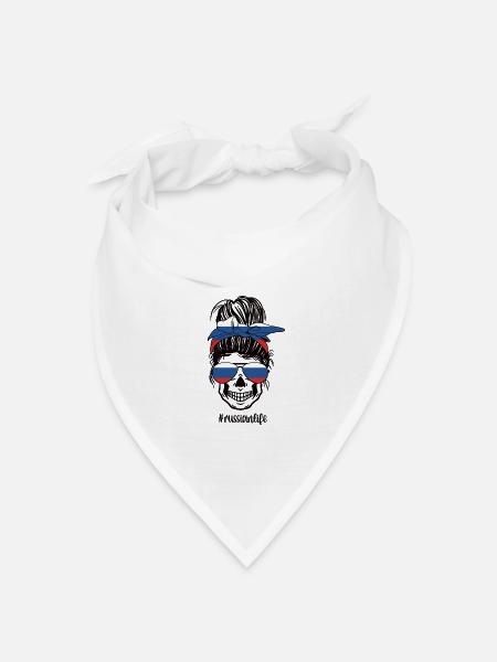 Stolze Russin Russland Flagge Russische Wurzeln - Bandana Dreieckstuch - Weiß