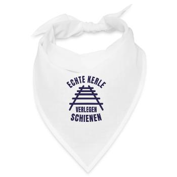 Echte Kerle verlegen Schienen Gleise - Bandana Dreieckstuch - Weiß - Vorne