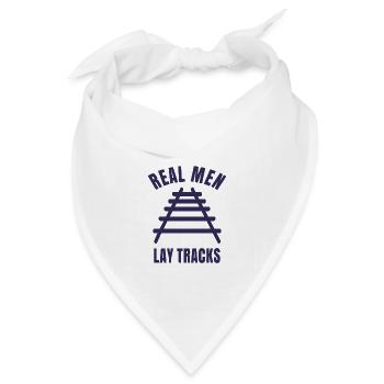 Echte Kerle verlegen Schienen Gleise - Bandana Dreieckstuch - Weiß - Vorne