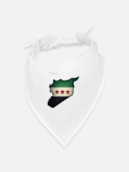 flagge syrien - Bandana Dreieckstuch - Weiß
