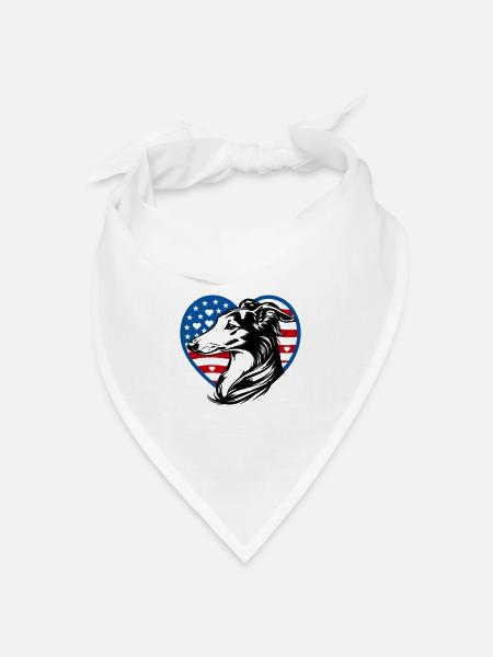 Silken Windsprite USA Herz - Bandana Dreieckstuch - Weiß