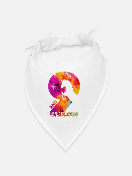 9. GEBURTSTAG EINHORN 9 AND FABULOUS - Bandana Dreieckstuch - Weiß