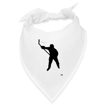 Eishockey Spieler mit Puck - Bandana Dreieckstuch - Weiß - Vorne